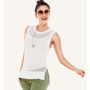 NEW Cabi White Summer Sleeveless Sweater Size S